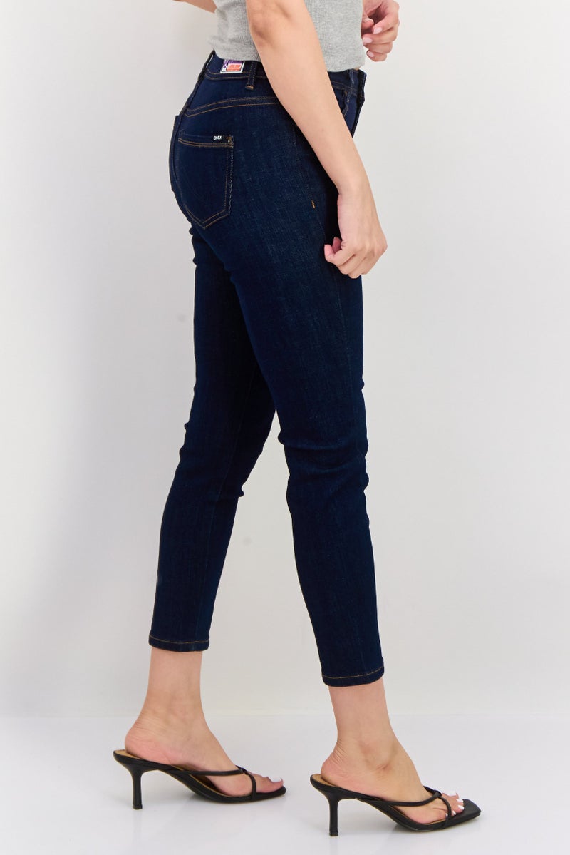 ONLY Women Regular Fit Washed Denim Jeans, Blue - Image 4