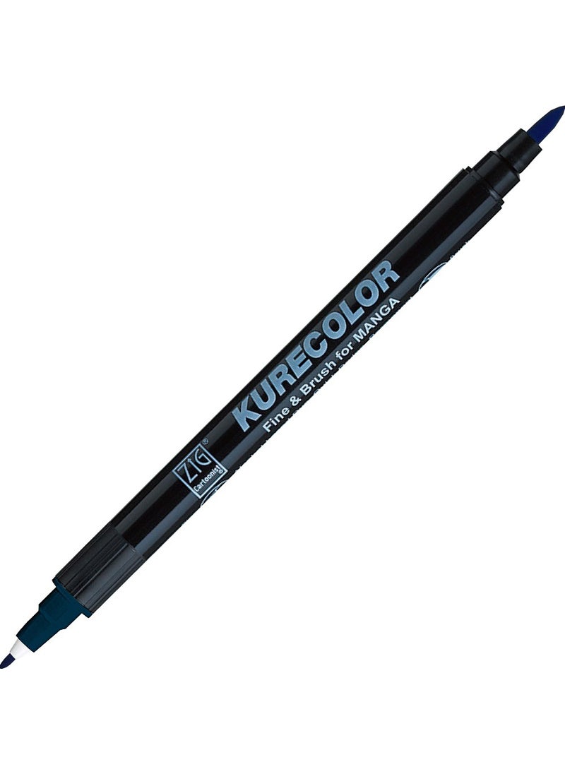 Zig Kurecolor Fine&brush For Manga Double Sided Pencil N:339 Peacock Blue  - Image 1