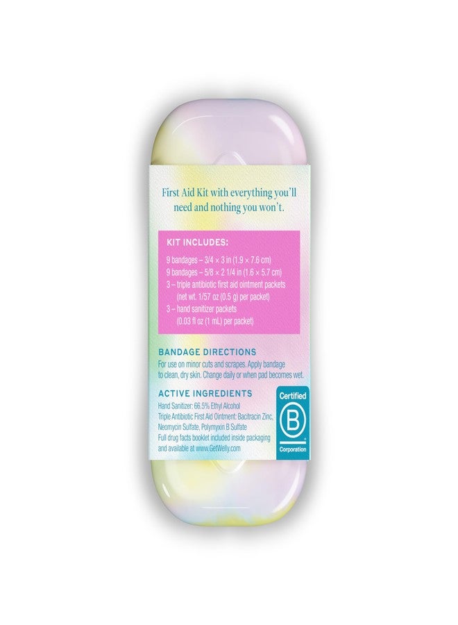 Welly Quick Fix Colorwash, On The Go First Aid Kit, Assorted Bandages, Ointments, and Hand Sanitizer, Tie Dye Patterns, 2 Pack - Image 2