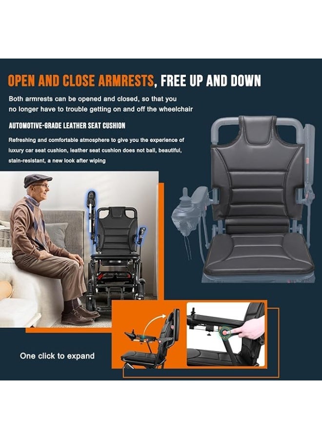 Cool Baby Electric Wheelchairs for Adults Lightweight Foldable, Wheelchairs for Adults Only 13.5kg, Can Last 12km, for Outdoor Light Home Travel (Maximum Bearing Weight 220 lbs) - Image 3