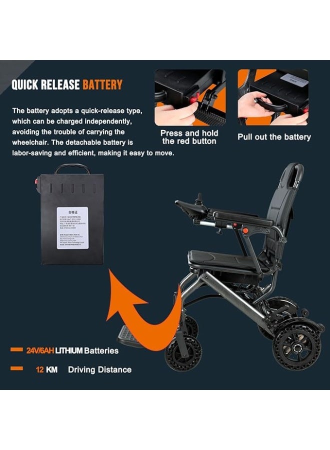 Cool Baby Electric Wheelchairs for Adults Lightweight Foldable, Wheelchairs for Adults Only 13.5kg, Can Last 12km, for Outdoor Light Home Travel (Maximum Bearing Weight 220 lbs) - Image 2