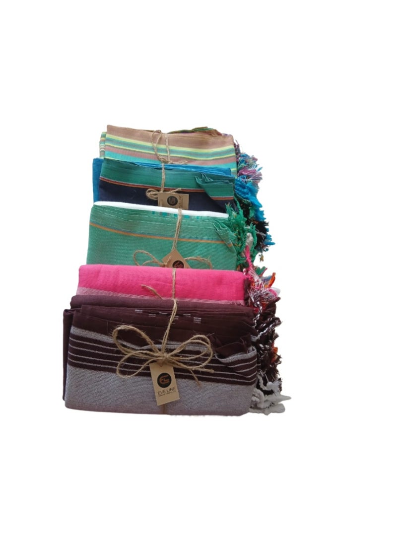 Swahili Kikoy Coastal   Beach Towel Large Absorbent Bath Towel 100% Organic Cotton Soft Travel Towels 102*178cm - Image 4