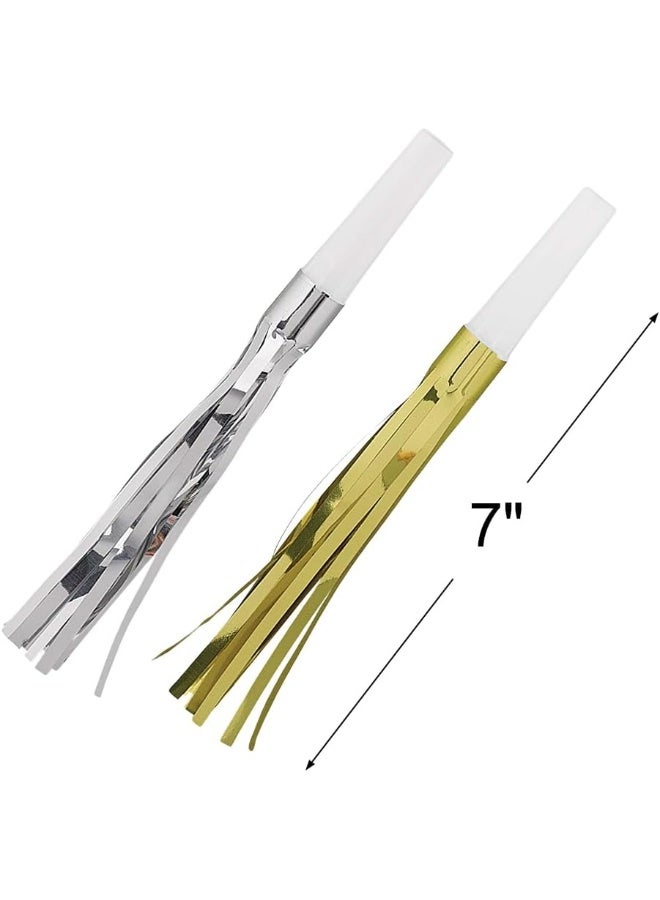 Amscan Vibrant Birthday Accessories Silver & Gold Foil Squawkers - 7" (Pack of 30) - Festive Noisemakers, Perfect for Unforgettable Celebrations, & Parties - Image 2