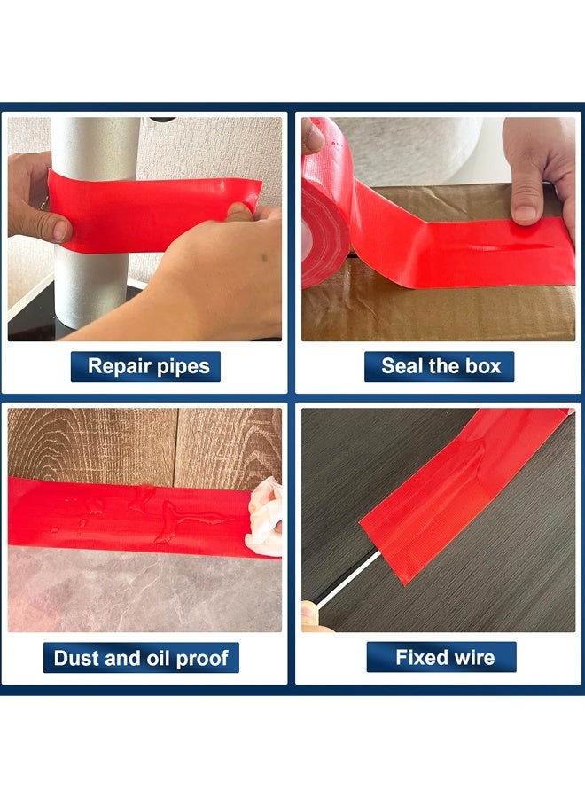 2-Pack Duct Tape Heavy Duty Waterproof Red, Total Strong Adhesive Duct Tape No Residue Bulk(20m*5cm) - Image 5