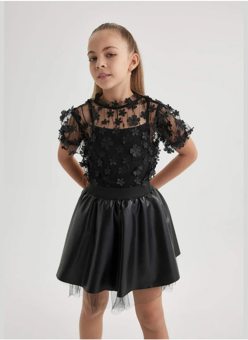 DeFacto Girl Knitted Short Sleeve Body