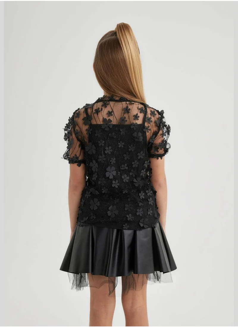 DeFacto Girl Knitted Short Sleeve Body