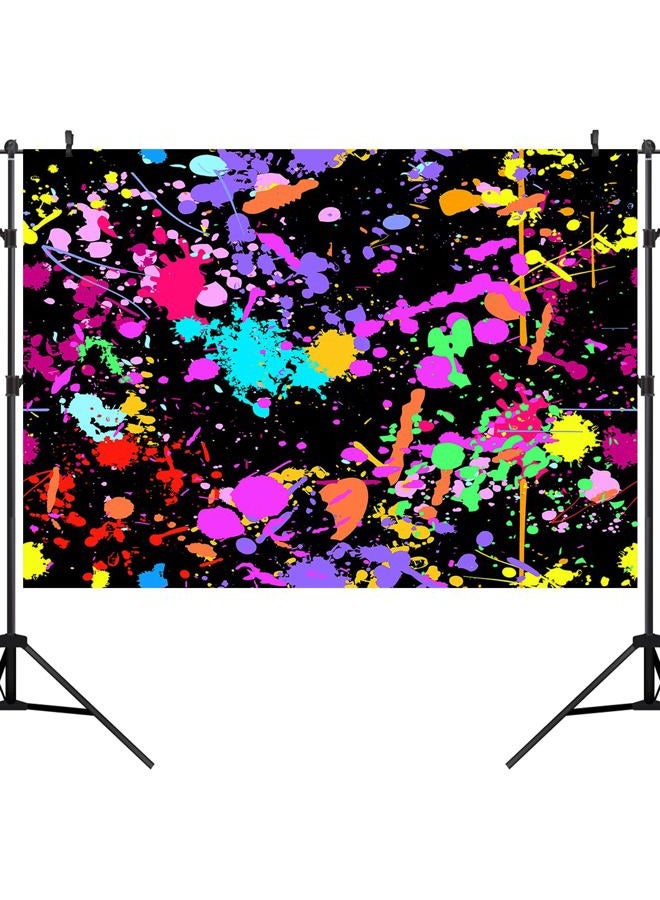 OUYIDA 7X5FT Neno Glow in The Dark Birthday Backdrops Colorful Graffiti Splash Paint Party Background Slime Happy Birthday Black Light Sleppover Party Decorations for Kids Birthday Banner CEM123B - Image 5
