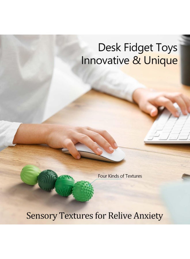 HALAMODO 4-Piece Silicone Magnetic Ball Stress Relief Toys For Adults And Teenagers, Sensory Toys For Autism ADHD Anxiety Relief, Fun Textured Fidget Gadgets, Desk Toys, Gifts For Women Men Teens, Green - Image 3