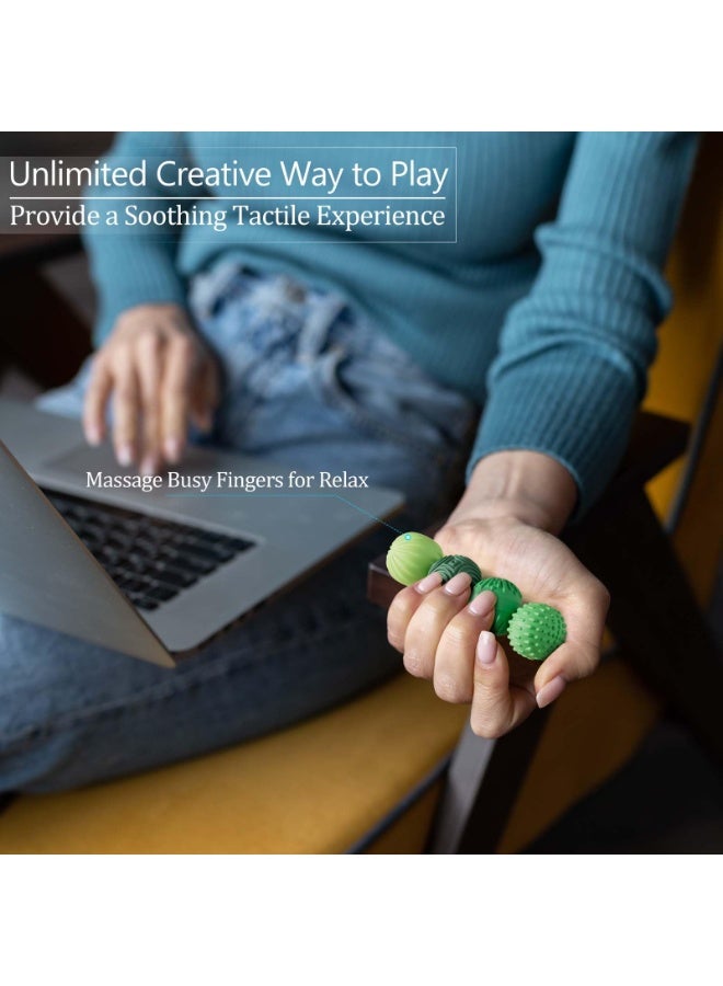 HALAMODO 4-Piece Silicone Magnetic Ball Stress Relief Toys For Adults And Teenagers, Sensory Toys For Autism ADHD Anxiety Relief, Fun Textured Fidget Gadgets, Desk Toys, Gifts For Women Men Teens, Green - Image 4