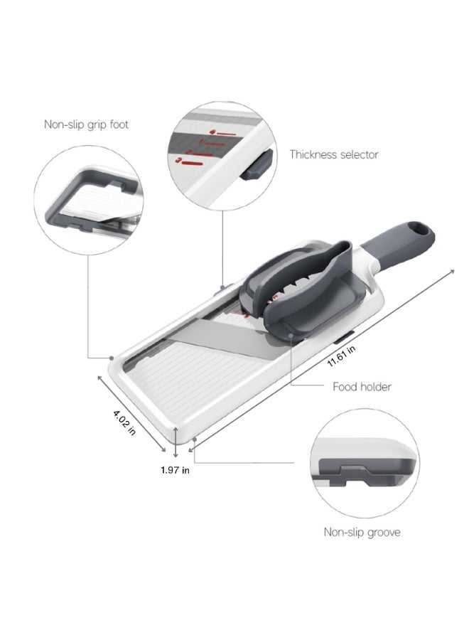 هومستر مقسمات يدوية متعددة الوظائف -شفرات من الفولاذ المقاوم للصدأ قابلة للضبط، قبضة مريحة، ميزات السلامة، سهلة التنظيف، مثالية لتقطيع الفواكه والخضروات بسرعة - Image 2