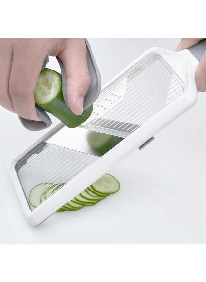 هومستر مقسمات يدوية متعددة الوظائف -شفرات من الفولاذ المقاوم للصدأ قابلة للضبط، قبضة مريحة، ميزات السلامة، سهلة التنظيف، مثالية لتقطيع الفواكه والخضروات بسرعة - Image 3