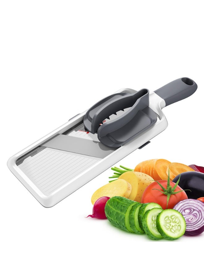 Multi-functional handheld slicer - Adjustable stainless steel blades, comfortable grip, safety features, easy to clean, perfect for quick slicing of fruits and vegetables