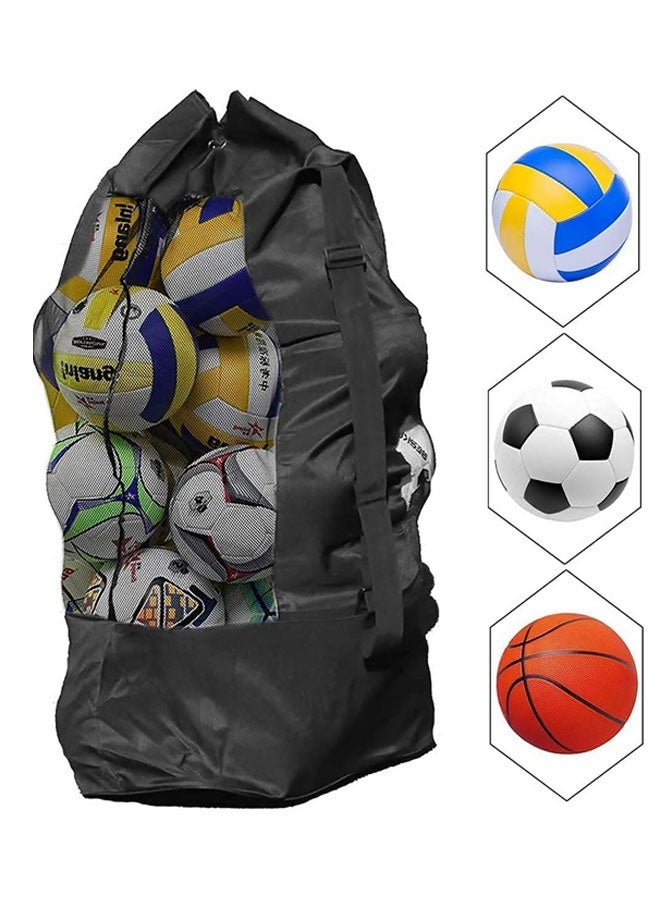 Max Strength Large Waterproof Mesh Ball Bag Heavy Duty Sports Duffel with Shoulder Strap Holds 10–15 Balls - Image 2