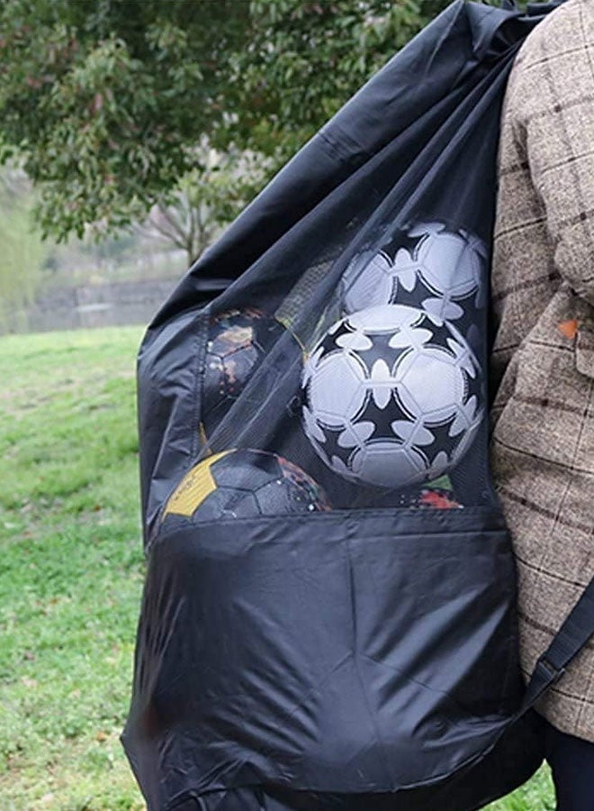 Max Strength Large Waterproof Mesh Ball Bag Heavy Duty Sports Duffel with Shoulder Strap Holds 10–15 Balls - Image 3