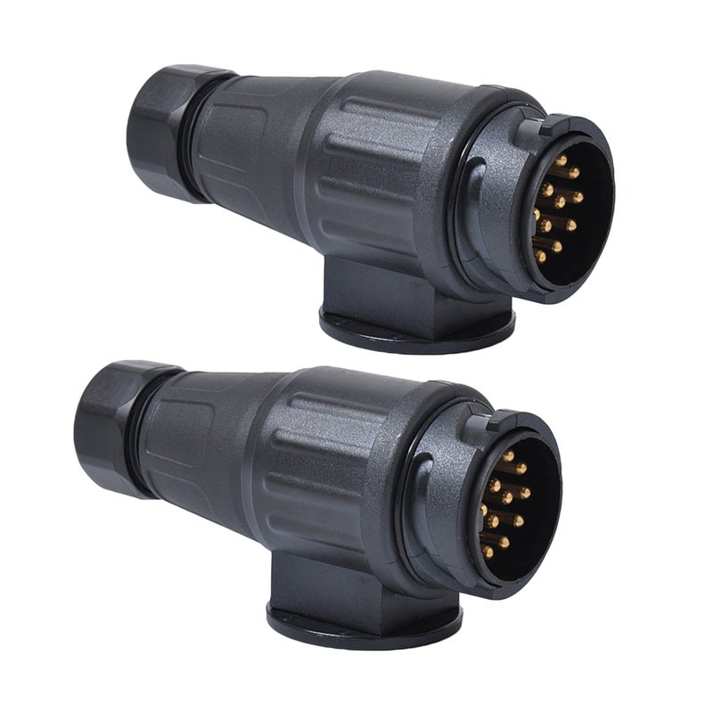 4 pcs 12V 13 Pin Trailer Plug Adapter Nylon 13 Pole Trailer Electrical Connector Wiring Connector Adapter (Black) - Image 2
