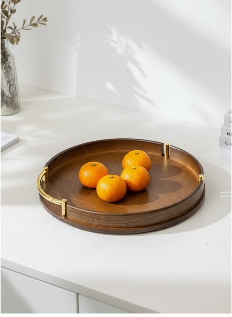WALALLA 3PCS Bamboo Serving Tray with Handles, Round Decorative Coffee Table Tray for Ottoman, Food Serving Trays for Use in Bedroom Living Room Kitchen Outdoor Scenarios - Image 4