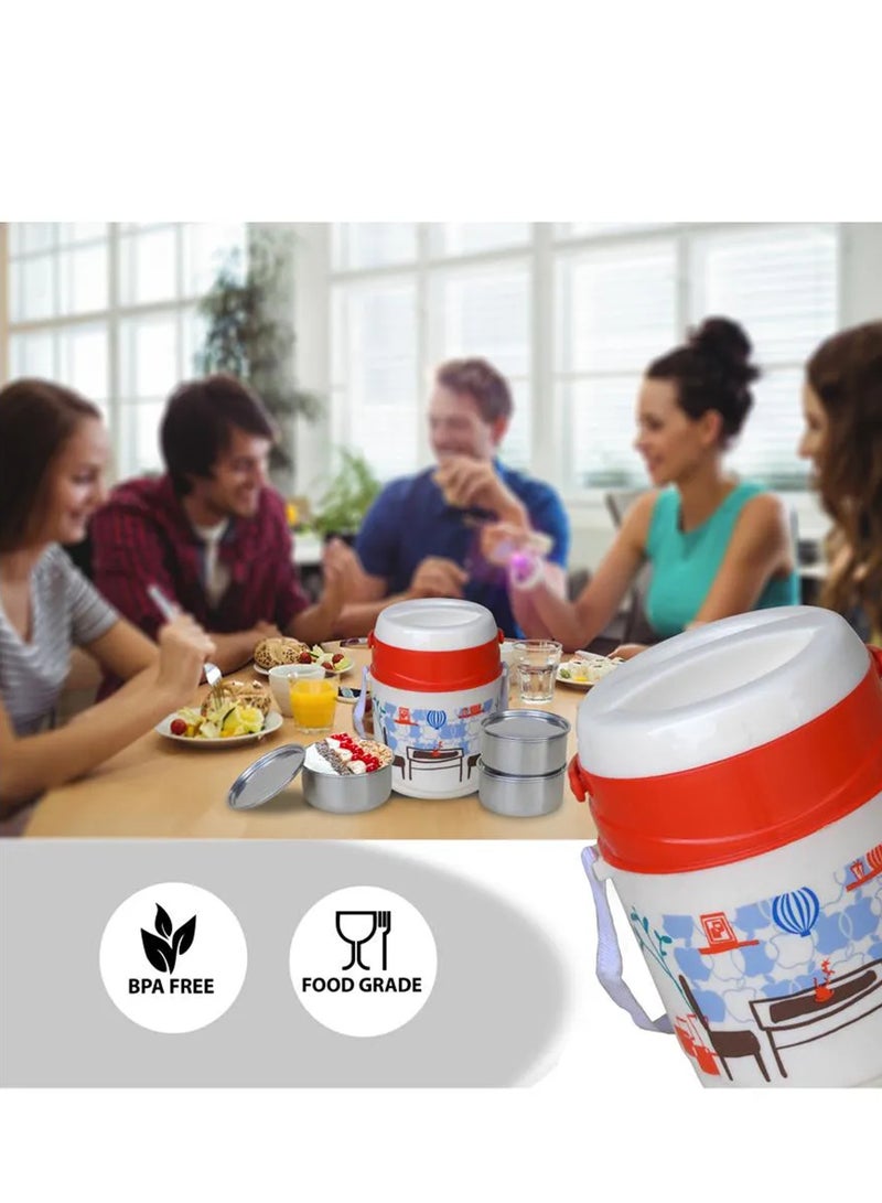 PRINCEWARE Leak Proof Insulated Tiffin Plastic Lunch Boxes, 1020ml, 3-Layer - Image 2