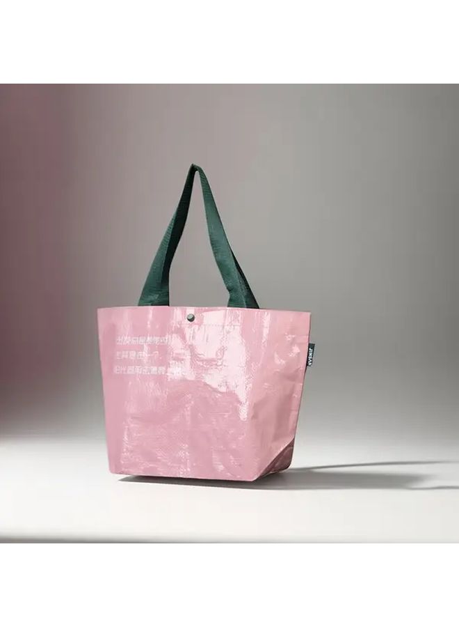 Pink Reusable Shopping Bags Foldable Lightweight With Snap Closure - Image 4