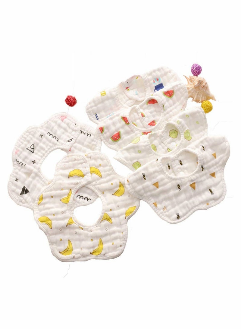 6Pcs Muslin Bibs, Baby Bandana Drool Bibs for Boys Girls Newborn Infant for Drooling and Teething - Image 2