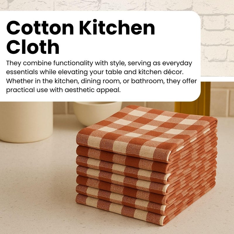 Värde 8 Pcs Cotton Kitchen Cloth/Napkins | Fridge, Table, Kitchen Platform Cleaning & Roti Napkins | 12x22 Inches | Multicolor (Colour5) - Image 3