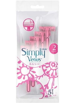 Gillette Gillette Simply Venus2 Basic Twin Blade Disposable Razors 5 Pcs  - Image 1