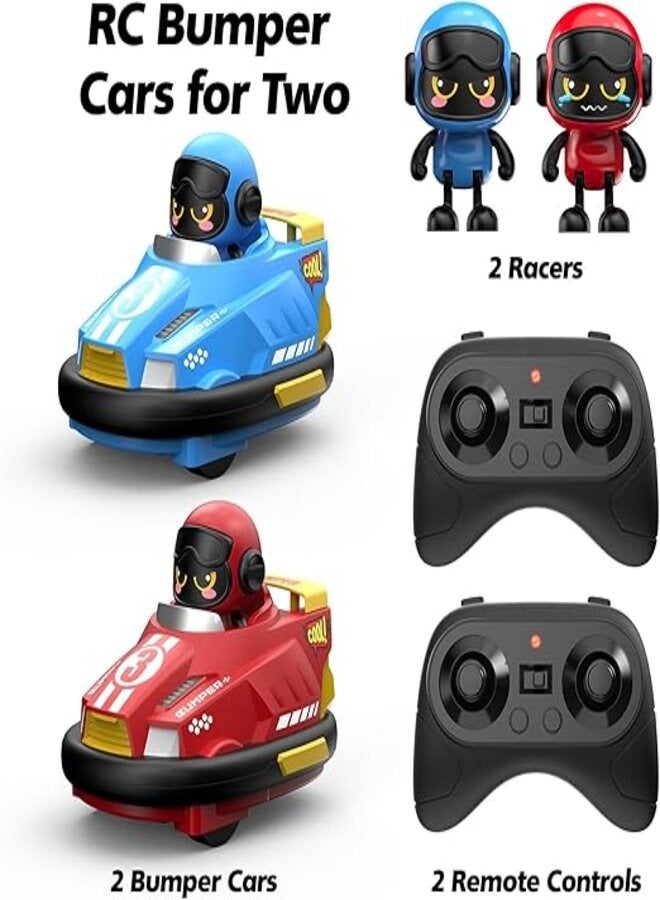 CAPTAIN CHAOWING Toddlers Remote Control Cars for Kids, Boys RC Ejecting Bumper Car, RC Battle Race Car Set of 2 Players, RC Cartoon Car Toys  - Image 5