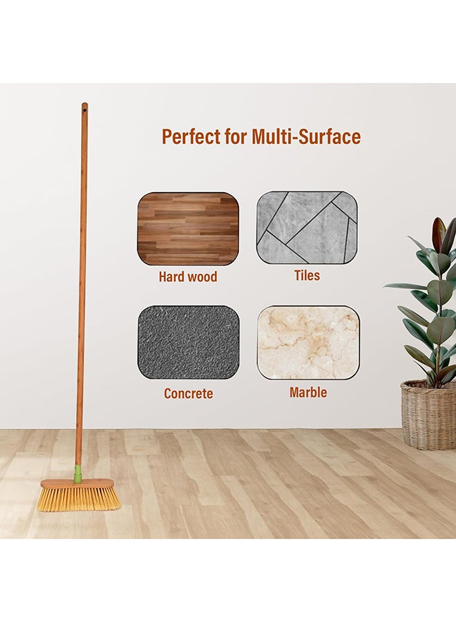 Home Pro م broom خشبي من بامبو HomePro - مصنوع من مواد طبيعية وقوية صديقة للبيئة، متينة - Image 4