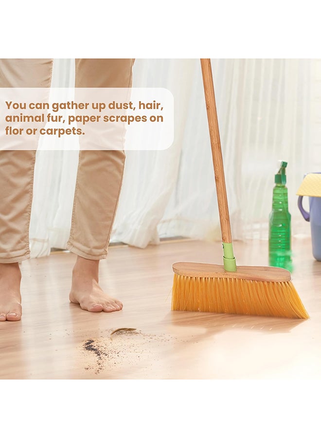 Home Pro م broom خشبي من بامبو HomePro - مصنوع من مواد طبيعية وقوية صديقة للبيئة، متينة - Image 3