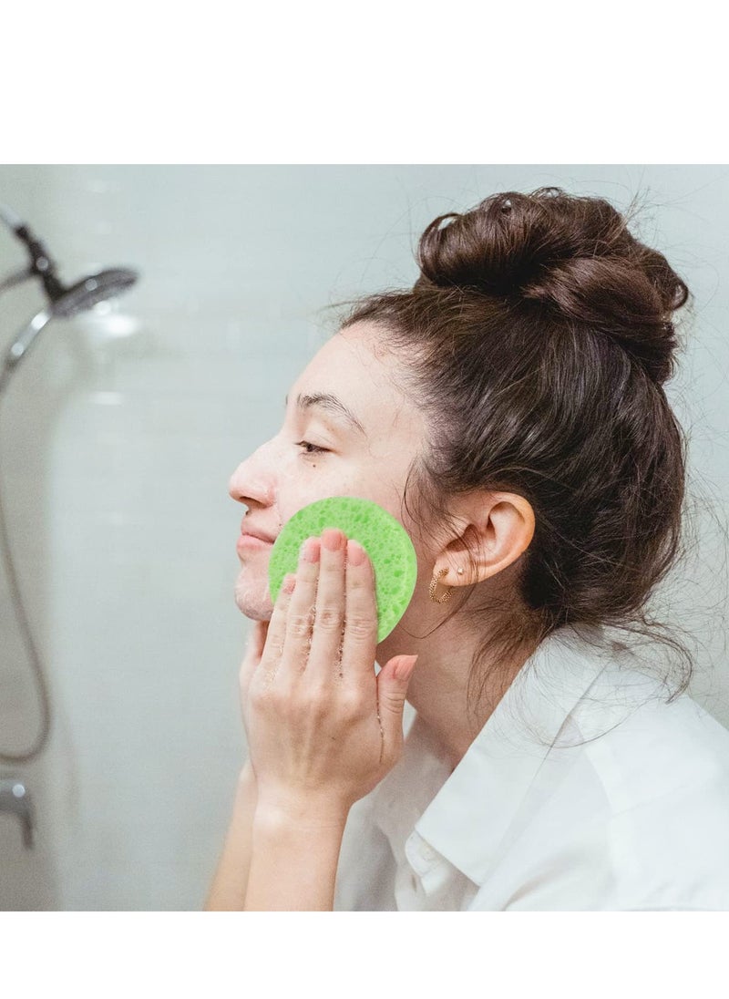 SYOSI - Compressed Facial Sponges, 4 Color Facial Sponges Cleansing Wash Face Sponge, Exfoliating Cellulose Facial Cosmetic Sponges for Makeup Removal 40 Count 2.5 Inch - Image 1
