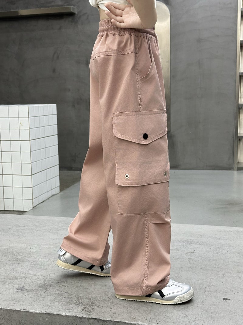 L-19-0062 Big Kidsren'S Elastic Quick-Drying Breathable Cargo Pants For Boys And Girls Category A Thin Kidsren'S 2025 Spring And Style - Image 4