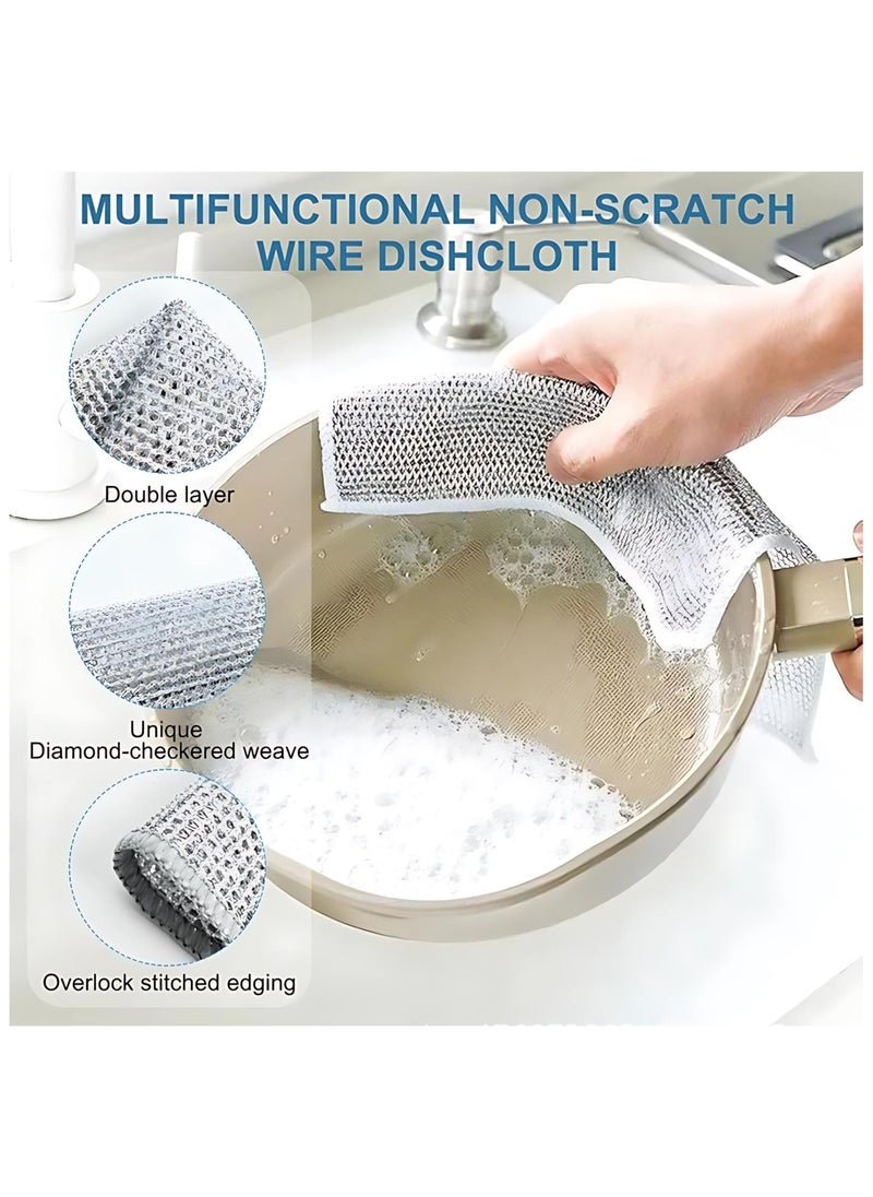 Generic 2 layers, Stainless Steel Mesh Scrubbers, Set of 3, 20 x 20 cm, towel replacement for dishwasher wire  - Image 3