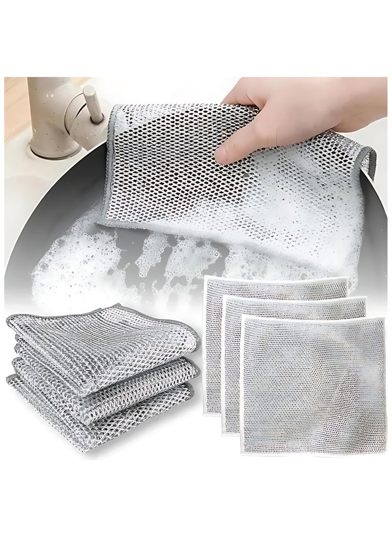 Generic 2 layers, Stainless Steel Mesh Scrubbers, Set of 3, 20 x 20 cm, towel replacement for dishwasher wire  - Image 1