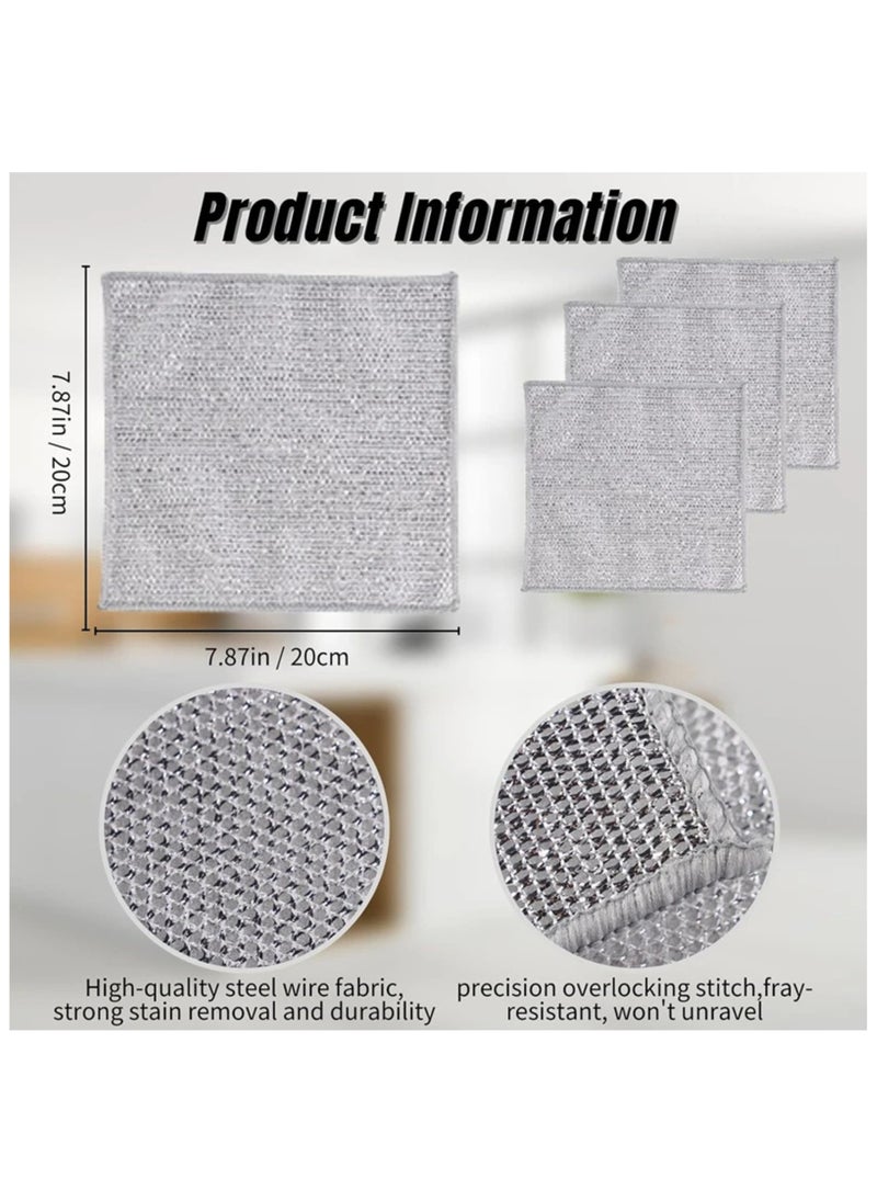 Generic 2 layers, Stainless Steel Mesh Scrubbers, Set of 3, 20 x 20 cm, towel replacement for dishwasher wire  - Image 4