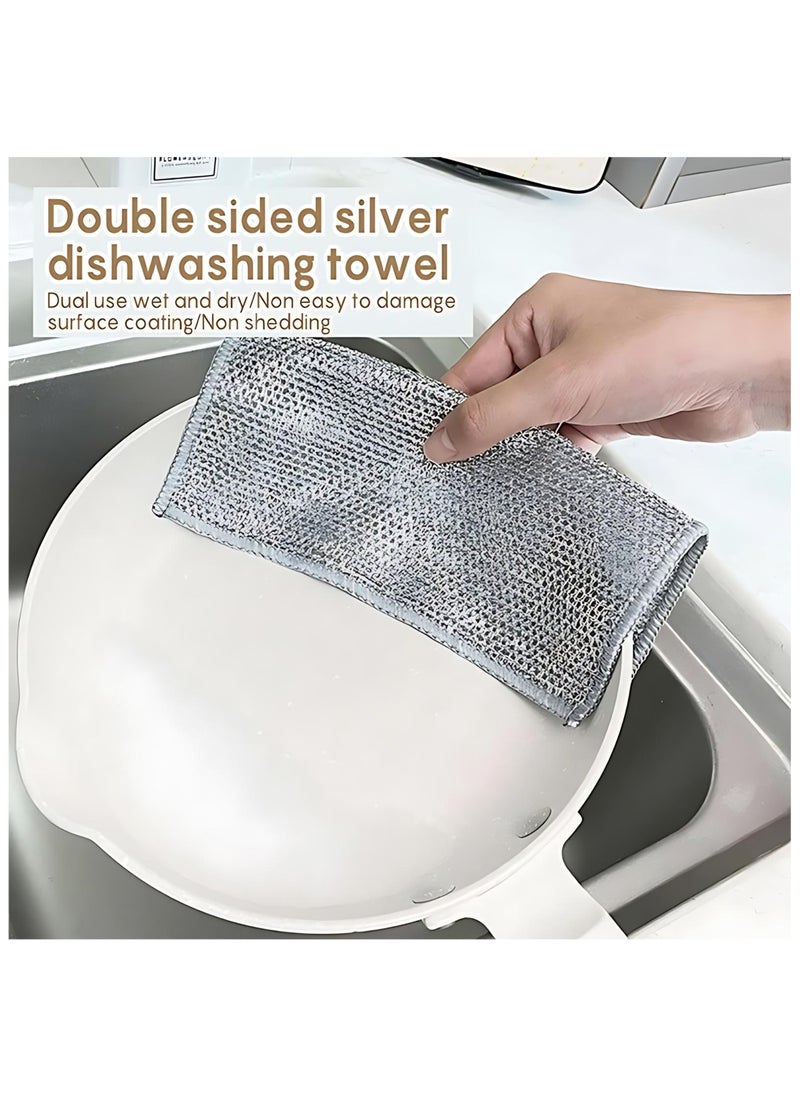 Generic 2 layers, Stainless Steel Mesh Scrubbers, Set of 3, 20 x 20 cm, towel replacement for dishwasher wire  - Image 2
