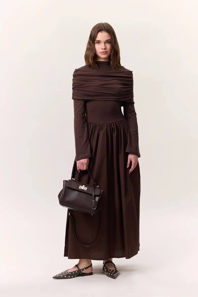 Manuka Draped Jersey Maxi Dress