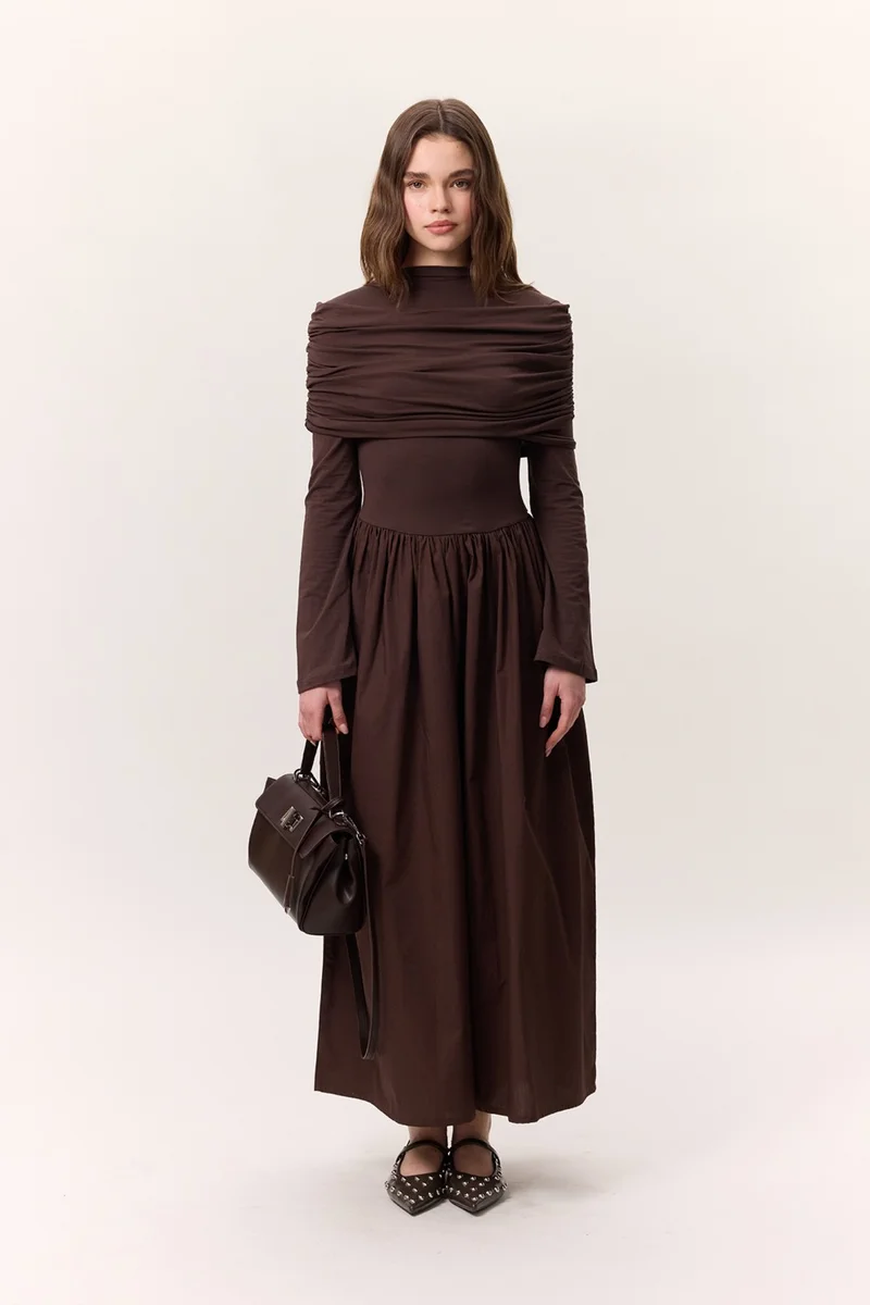 Manuka Draped Jersey Maxi Dress
