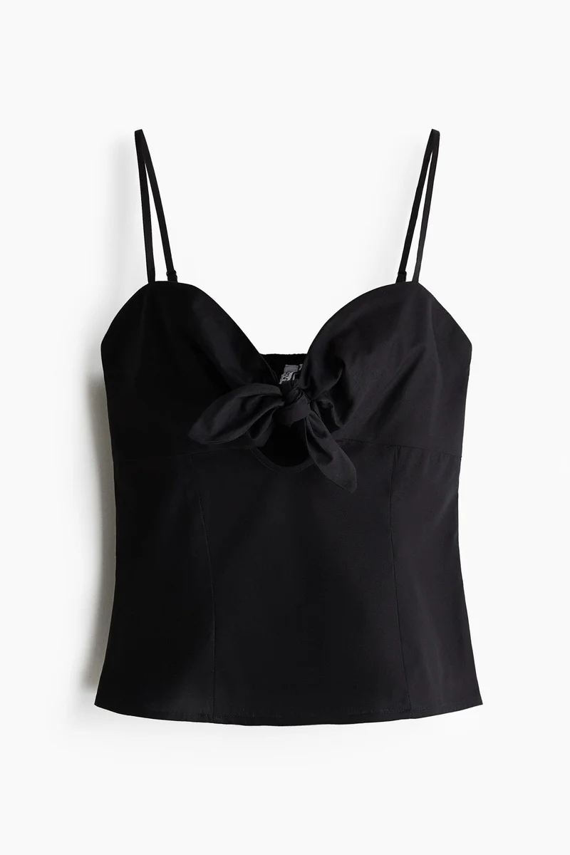 H&M Tie-detail poplin top