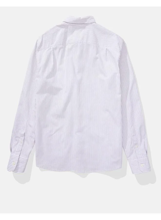 American Eagle AE Striped Everyday Oxford Button-Up Shirt