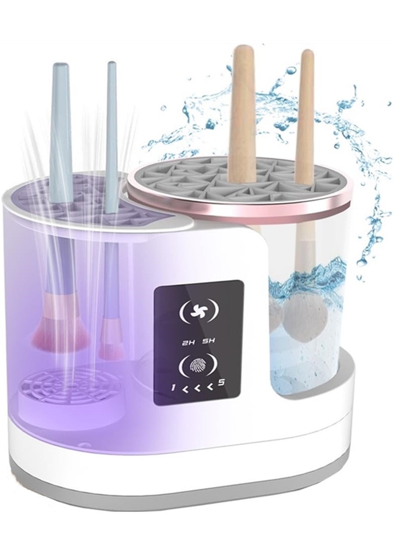 Beauenty 3 In 1 Electric Makeup Brush Cleaner Machine With Makeup Brush Dryer Holder, Automatic Usb Cosmetic Brushes Cleaner Tool For Clean Beauty Essentials For All Size Beauty Makeup Brush Set - Image 1