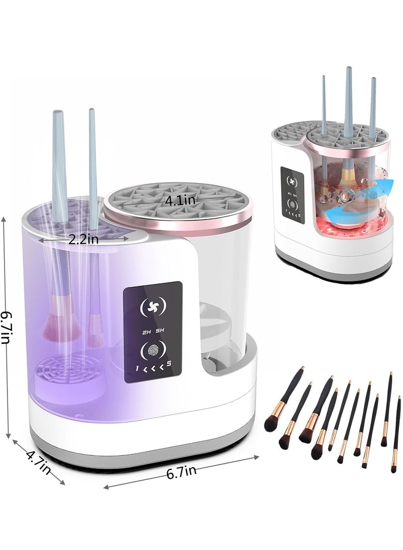 Beauenty 3 In 1 Electric Makeup Brush Cleaner Machine With Makeup Brush Dryer Holder, Automatic Usb Cosmetic Brushes Cleaner Tool For Clean Beauty Essentials For All Size Beauty Makeup Brush Set - Image 2