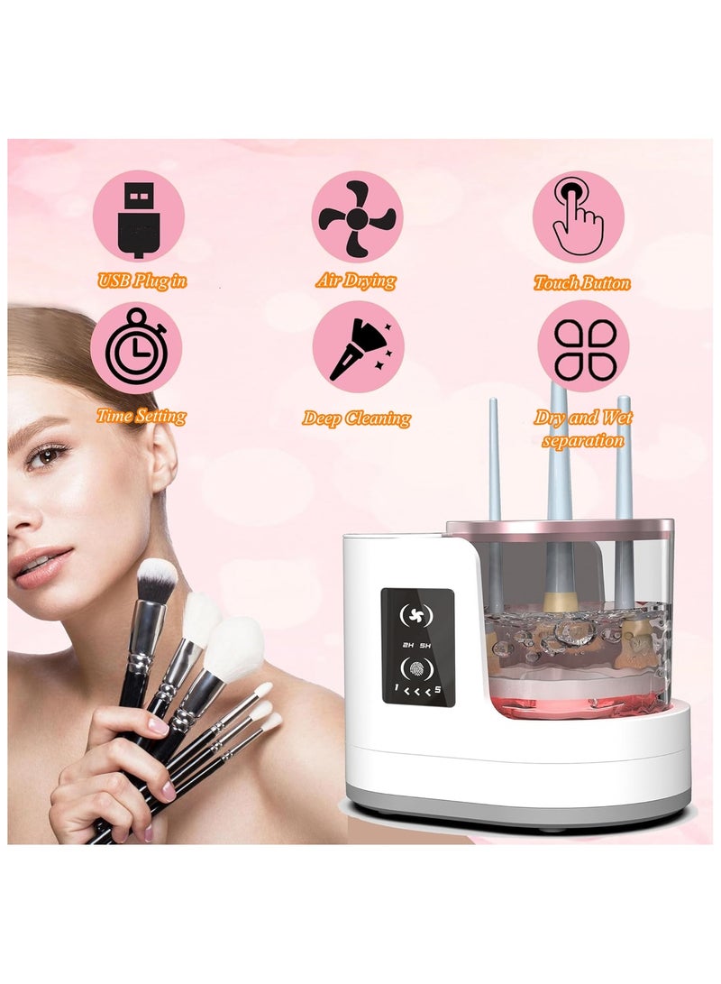 Beauenty 3 In 1 Electric Makeup Brush Cleaner Machine With Makeup Brush Dryer Holder, Automatic Usb Cosmetic Brushes Cleaner Tool For Clean Beauty Essentials For All Size Beauty Makeup Brush Set - Image 4