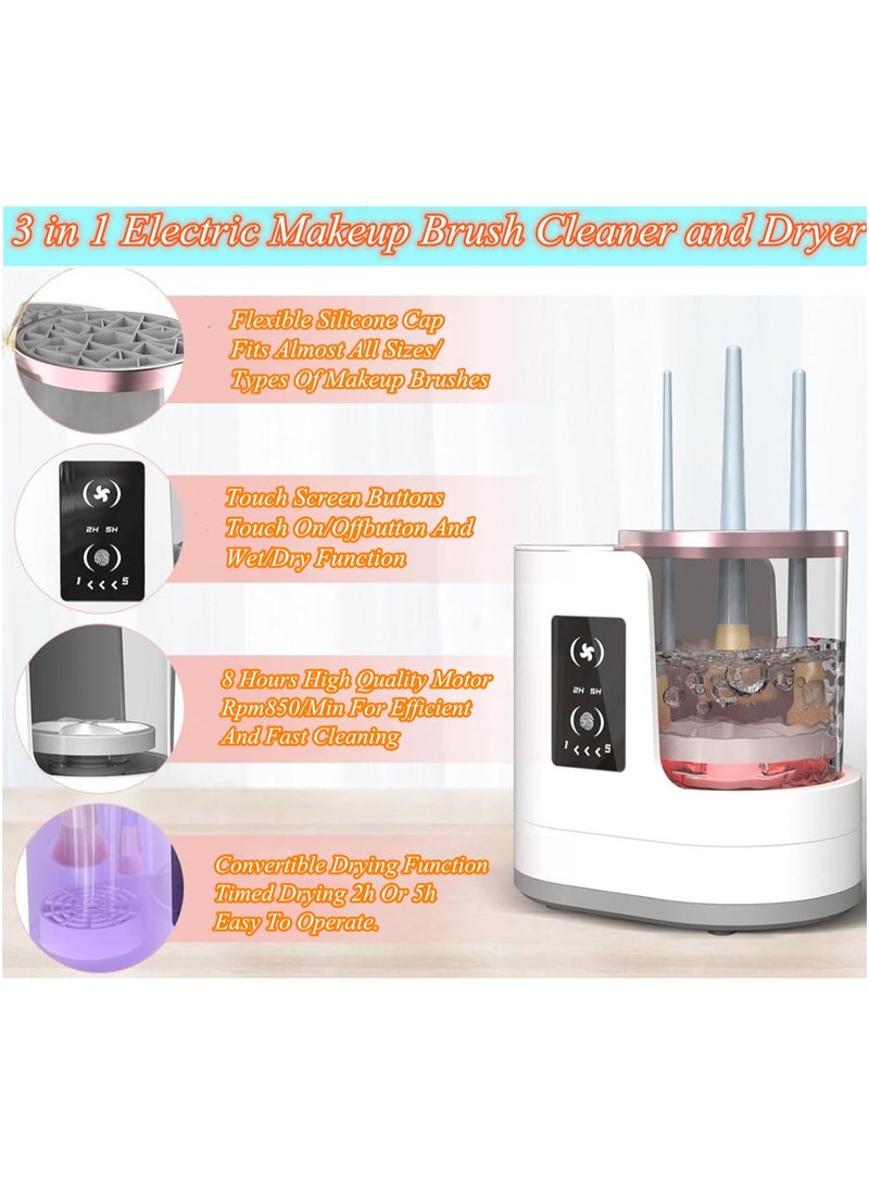 Beauenty 3 In 1 Electric Makeup Brush Cleaner Machine With Makeup Brush Dryer Holder, Automatic Usb Cosmetic Brushes Cleaner Tool For Clean Beauty Essentials For All Size Beauty Makeup Brush Set - Image 5