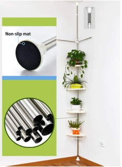 ALMUFARREJ 4-Tier Corner Bathroom Shelf White  - Image 5