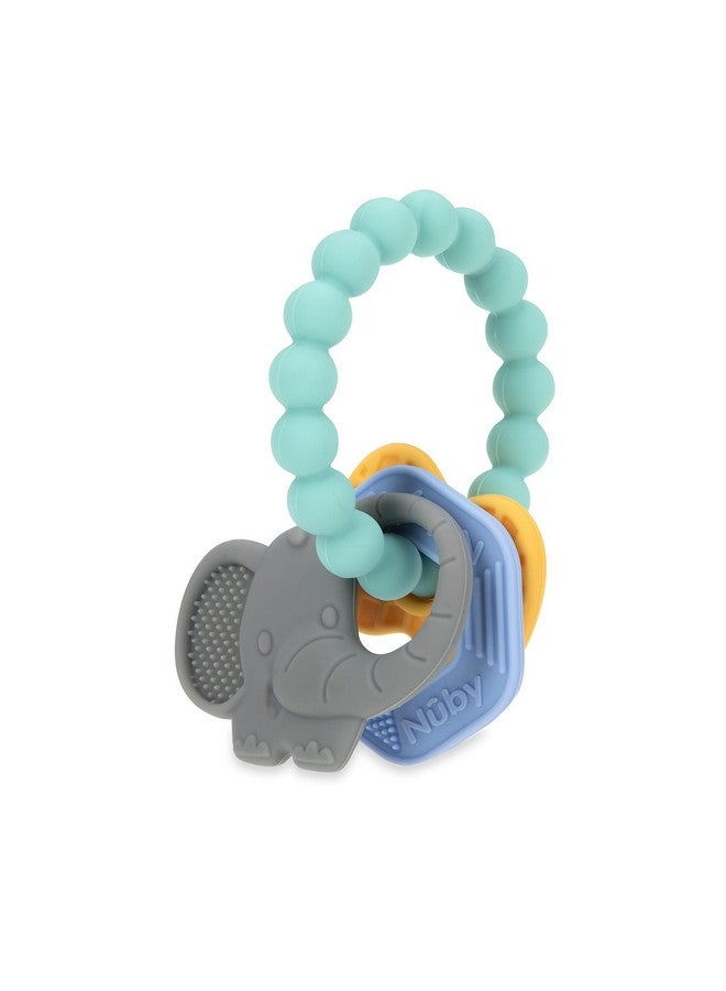 Nuby Chewy Charms Key Silicone Teether, Neutral, 1 Count (Pack of 1) - Image 1