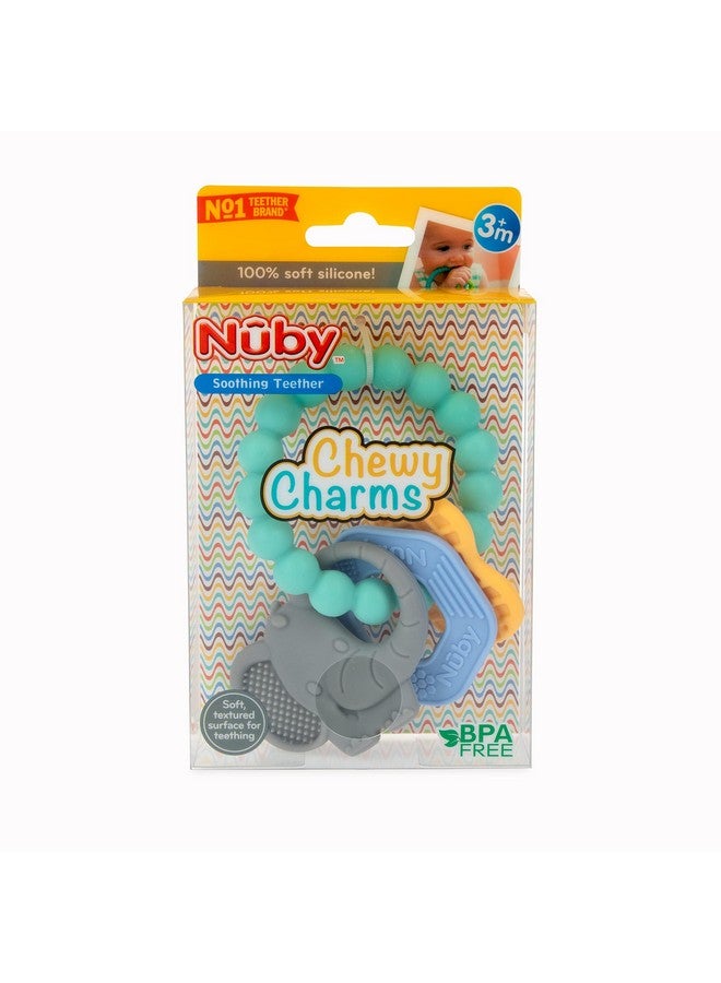 Nuby Chewy Charms Key Silicone Teether, Neutral, 1 Count (Pack of 1) - Image 3