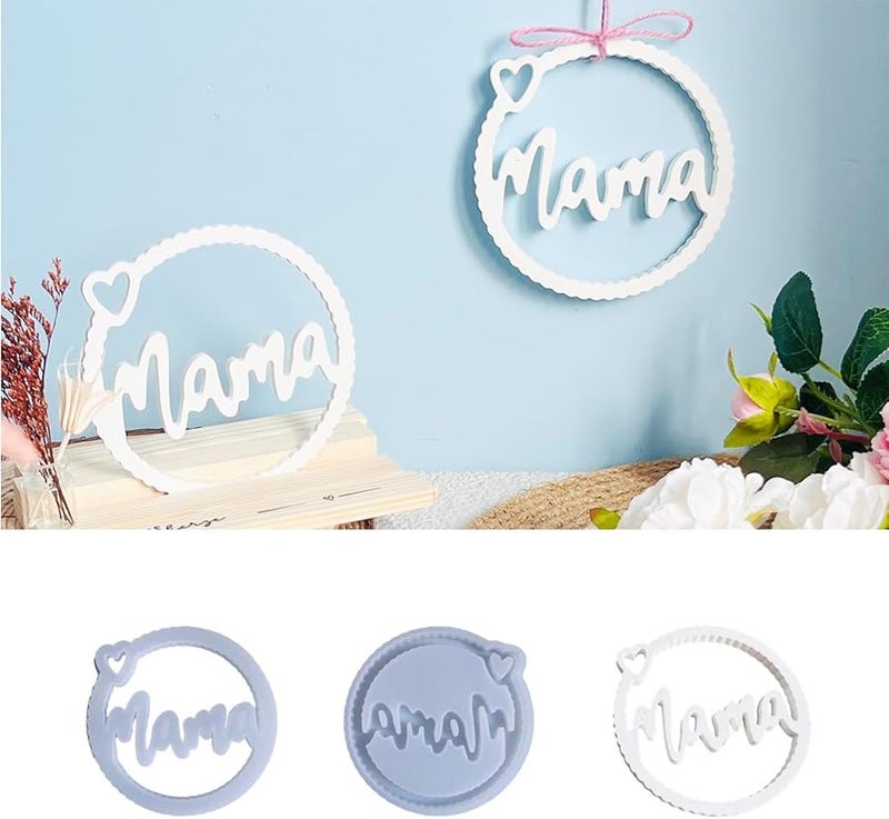 قالب سيليكون حرف MAM للحرف الإيبوكسي صابون الجبس زخرفة قلادة - Image 3