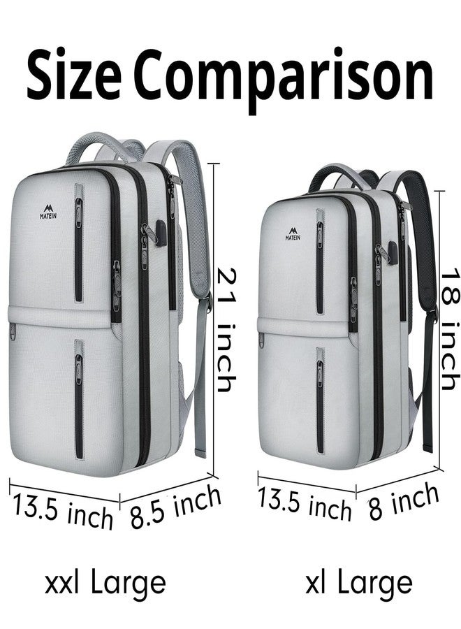 MATEIN Travel Backpack for Women & Men, Airline Approved Carry on Backpack for Airplanes with Shoe Compartment, Large Personal Item Travel Bag fits 17" Laptop, Water Resistant Weekender Daypack, Gray - Image 3