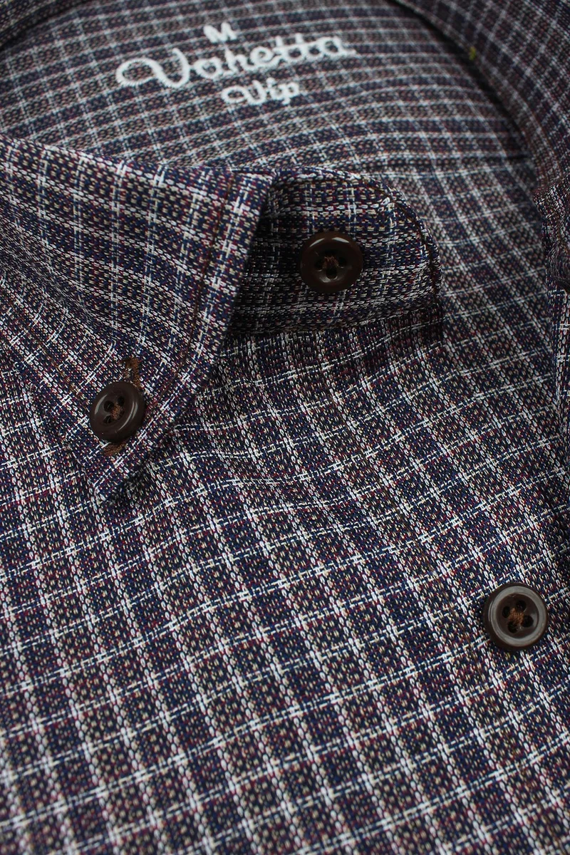 Varetta Men's Burgundy Plum Short Sleeved Classic Cut Collar Buttoned One Pocket Shirt