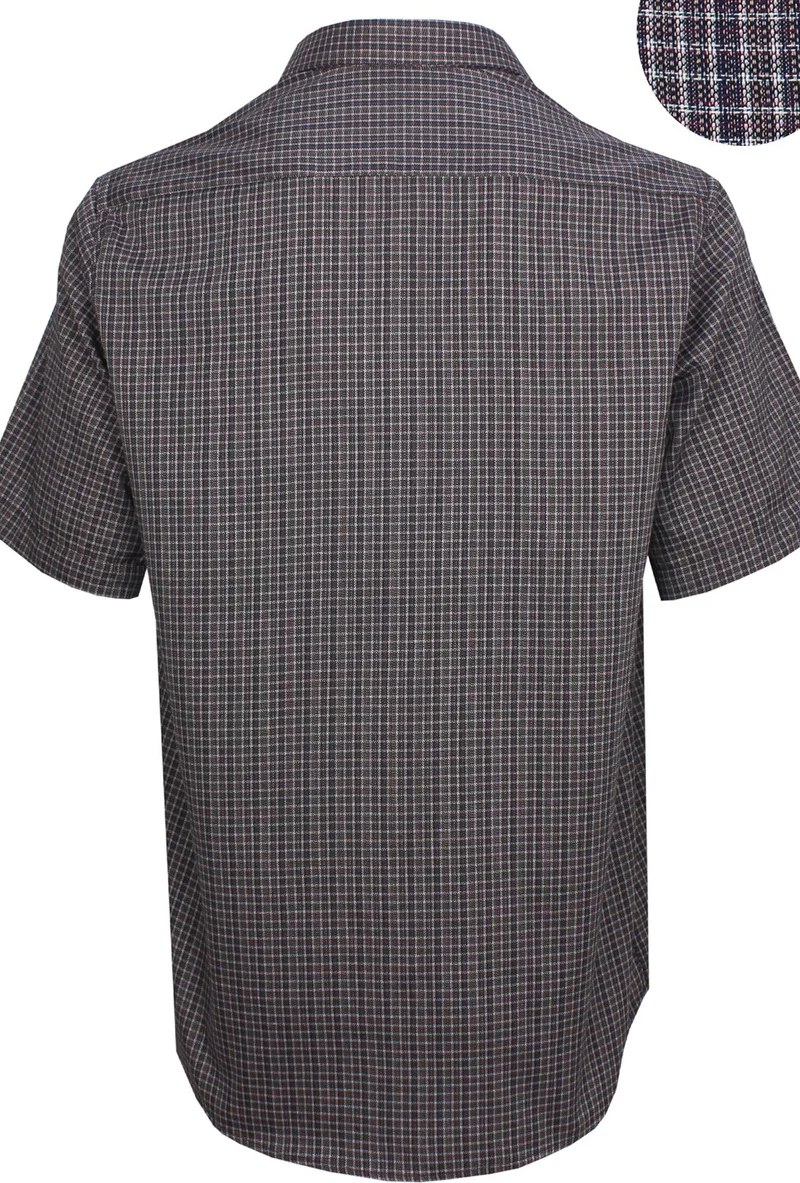 Varetta Men's Burgundy Plum Short Sleeved Classic Cut Collar Buttoned One Pocket Shirt