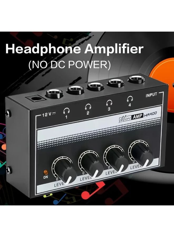 Aroma HA400 Ultra Low Noise 4 Channel Headphone Amplifier Black Iron Compact - Image 2